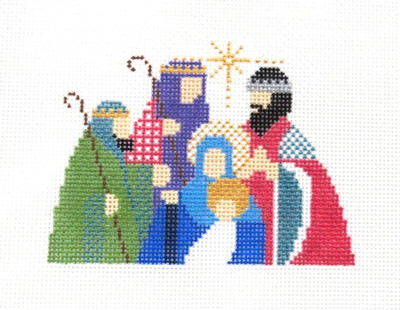 Shelly Tribbey CBK Christmas Nativity Scene Handpainted Needlepoint Canvas