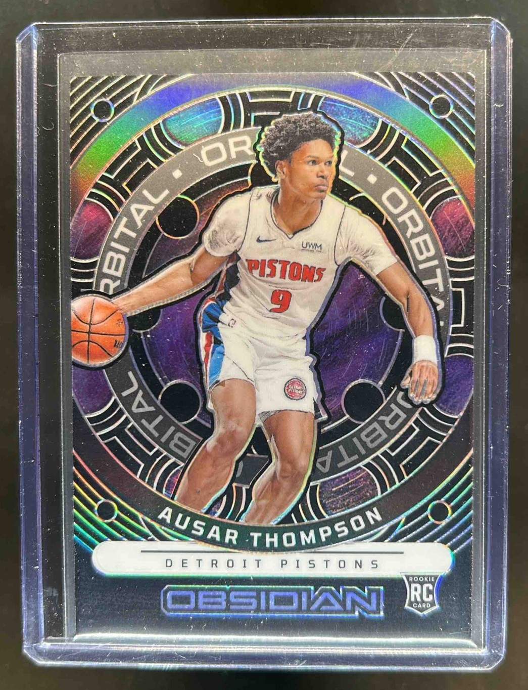 2023-24 Obsidian Ausar Thompson Orbital RC Rookie #4/99 Pistons