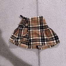 James Pringle Weavers Skirt Toddler 3-4Y Brown Tartan Pleated Made in Scotland
