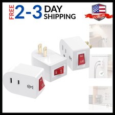 3-Pack 2 Prong Outlet Switch ON Off, Plug-in Switch for Outlet, White
