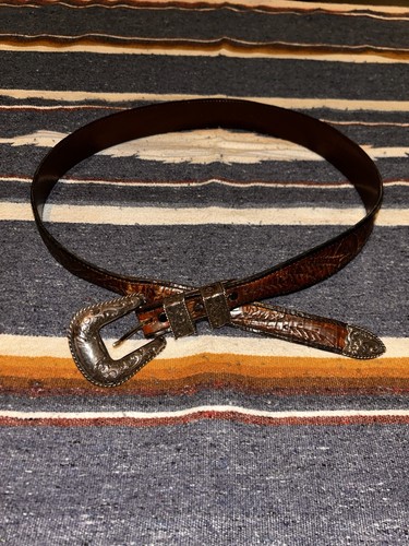 Silver King Chatsworth Ca Sterling Silver Western Belt Buckle Set Made in USA