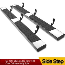 For 2019-2026 Dodge Ram 1500 Crew Cab 6" Running Boards Nerf Bars Side Steps S/S