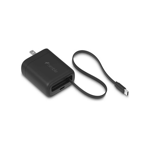 Nimble WALLY Stretch Retractable Wall Charger - Black 20W NB-AL-PD20W-1CR