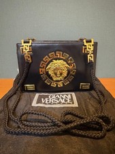 Borsa a tracolla Versace Medusa in pelle nera da donna originale