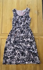 L K Bennett Black Grey and pink Ladies Silk Dress Fully Lined Size 16