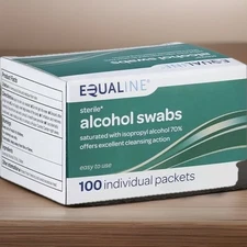 Equaline Alcohol Swabs, 100 Individual Packets