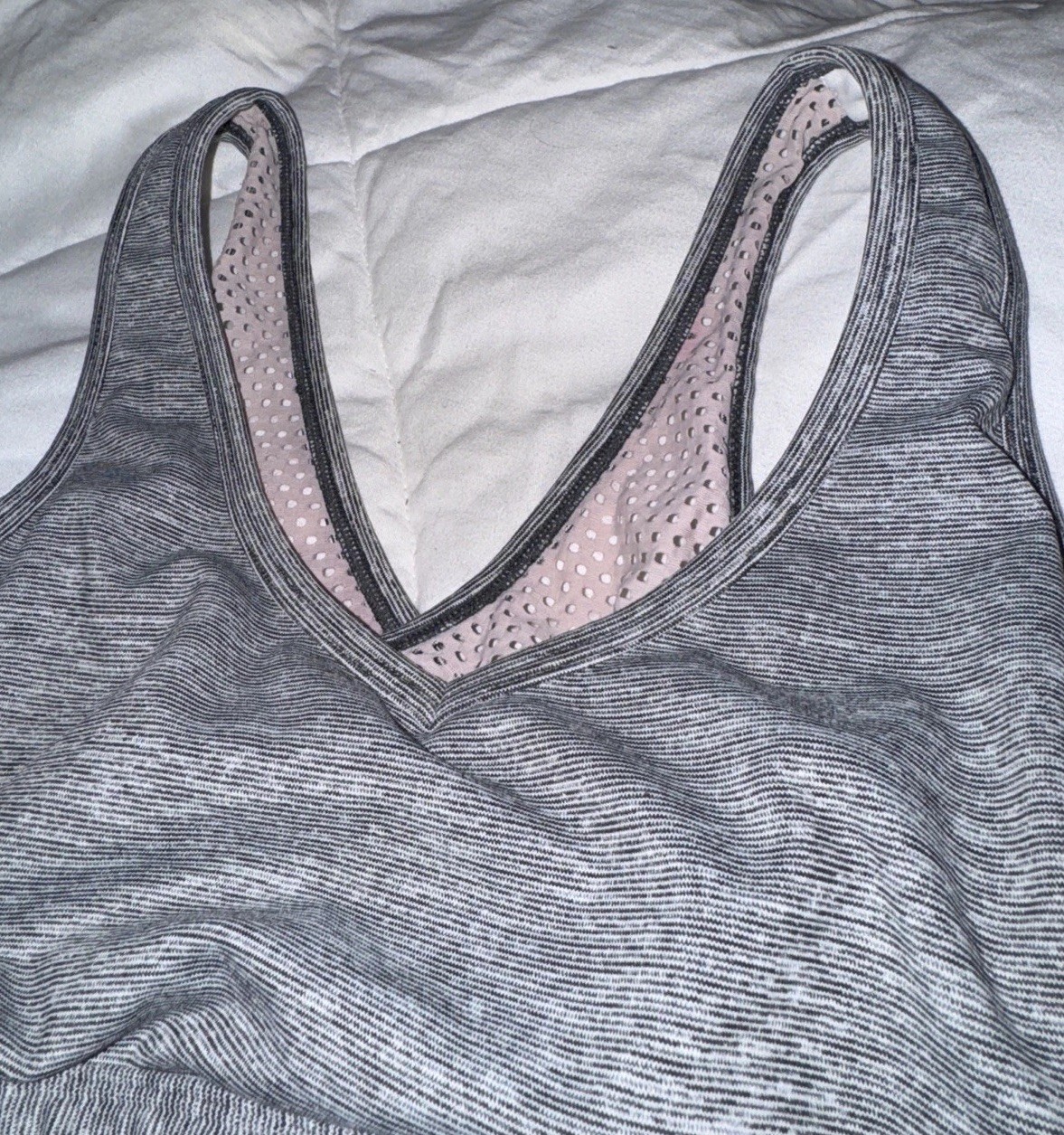 Gray & Pink Small Pullover Crossback Active Sport… - image 4