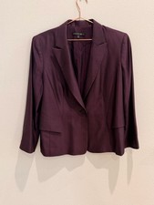 Lafayette 148 New York Purple Wool Silk Blend Blazer Size M