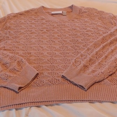 The Children's Place Girls Pink Knit Pullover Sweater Diamond Long Sleeve Size  