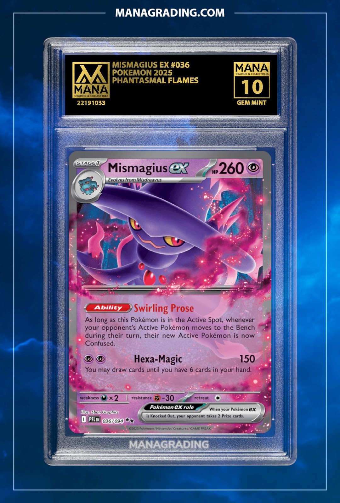 Pokemon MURKROW #057 PHANTASMAL FLAMES MANA 10 PSA STACKABLE