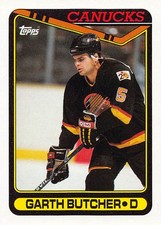 Garth Butcher 1990-91 Topps 150 Vancouver Canucks Hockey Card