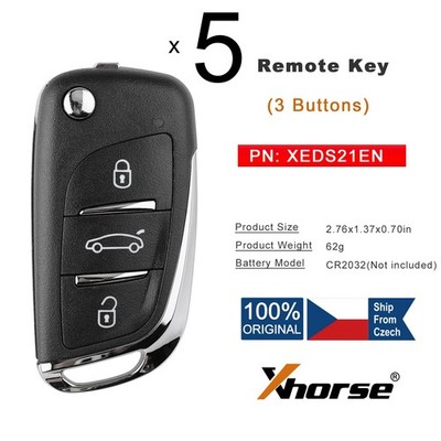 5× XHORSE VVDI for DS Style Universal Super Remote Flip Key 3 Buttons XEDS21EN