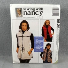 McCall's Sewing Pattern M9525 Vests 8-22 Sewing with Nancy Zieman Uncut Casual