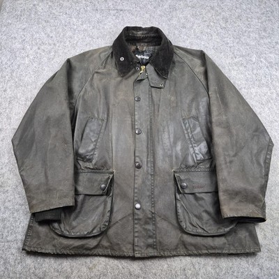 Barbour Jacket Mens 44 Green Bedale Waxed Canvas Riding Rain Coat Walking Field