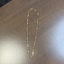 32 Handmade Gold Toned Tiger Eye Necklace Natural Stone