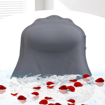 Silicone Bath Pillow for Tub   Ergonomic Bathtub Headrest with Inflatable Air Cu
