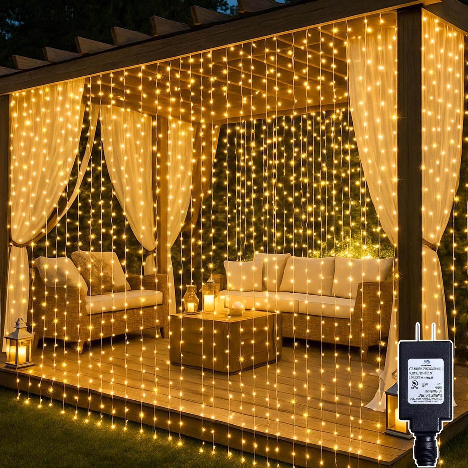 98FT LED Curtain String Lights with Timer, 8 Modes, Waterproof Fairy Lights for Indoor Outdoor