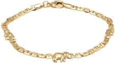 VFK 18K Gold Plated Flat Marina Elephant Anklet for Women – Made in Brazil