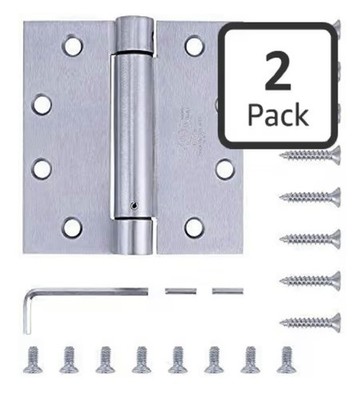 2 Pack 4.5  Commercial Spring Hinge Satin Chrome