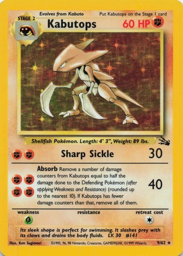 Kabutops 9/62 Fossil Holo