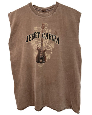M/L Vtg 90s Jerry Garcia Faded Distressed Grateful Dead Rock Sleeveless T-Shirt