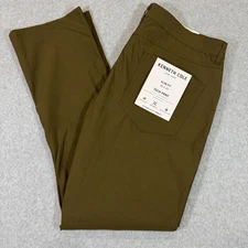 Kenneth Cole Men’s Slim Fit  Tech Pant 38x30 Dark Olive Lightweight Stretch NWT