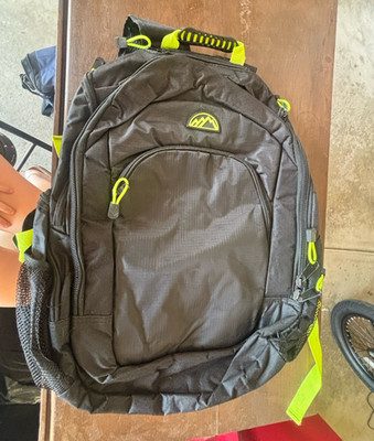 High Sierra Loop Black/Green Hiking Backpack with Padded Straps, Pockets