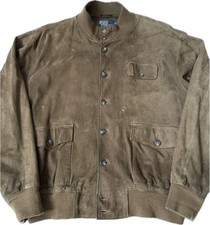 Ralph Lauren Polo 90s Leather Blouson No Pony Suede Ribbed Trim Shirt