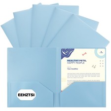 6 Pack Plastic Folders with Pockets Pastel 2 Pocket Letter Size School Office