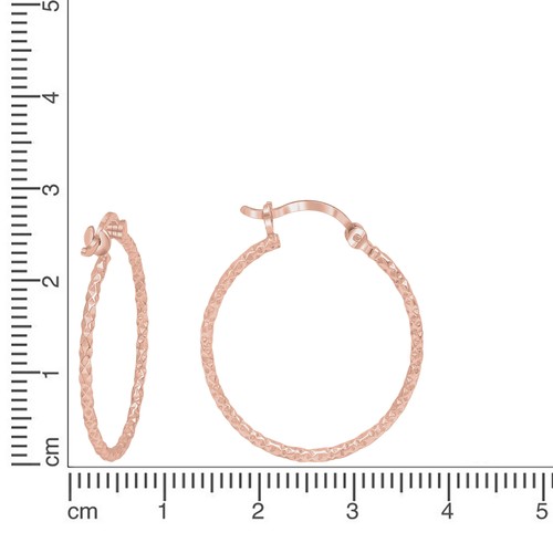 Pendientes criollos plata de ley 925 chapados en oro rojo diamantados diámetr... - Imagen 2 de 2