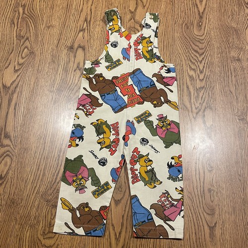 Vintage 1960s 70s The Smokey Bear Show Cartoon Overalls Kids OSFA NWOT - Picture 3 of 18