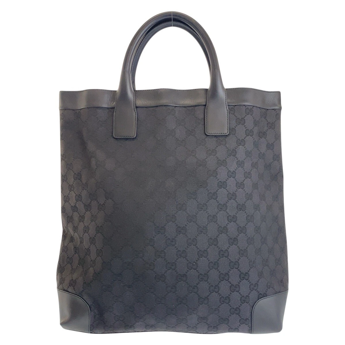 Sac fourre tout GUCCI sac à main unisexe noir argent matériel GG toile GG