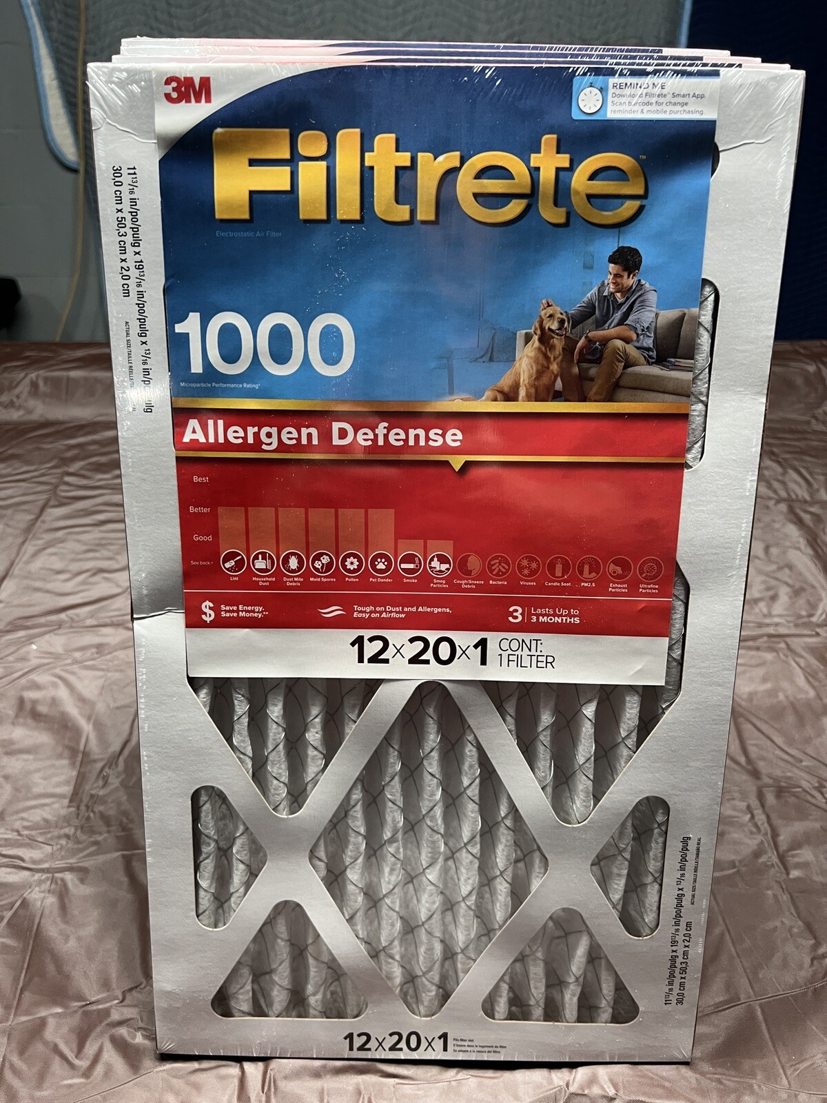 Filtrete 12x20x1 Allergen Defense Air Filter 1000 MPR Furnace A/C HVAC