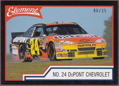 RARE 2011 Element JEFF GORDON Black Parallel SP Short Print 37; SN# 6/35 WOW!