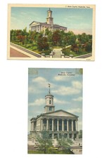 2 Nashville TN Postcards Tennessee State Capitol c1940s