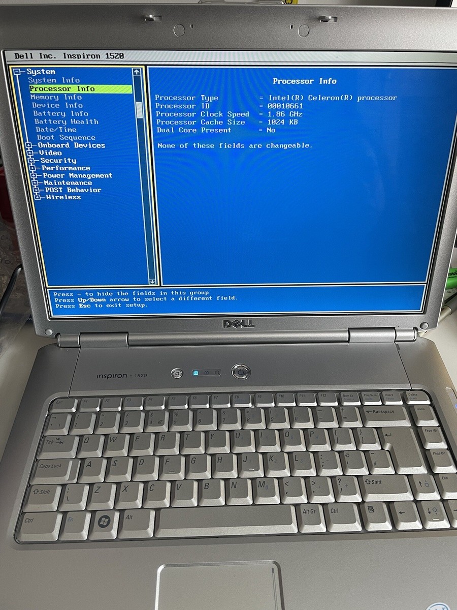 ◇◆　DELL inspiron 1520・１５インチ中古品・動作確認済み　◇◆ DELL INSPIRON 1520 with Good BATTERY - No HDD - Workshop Car Diag
