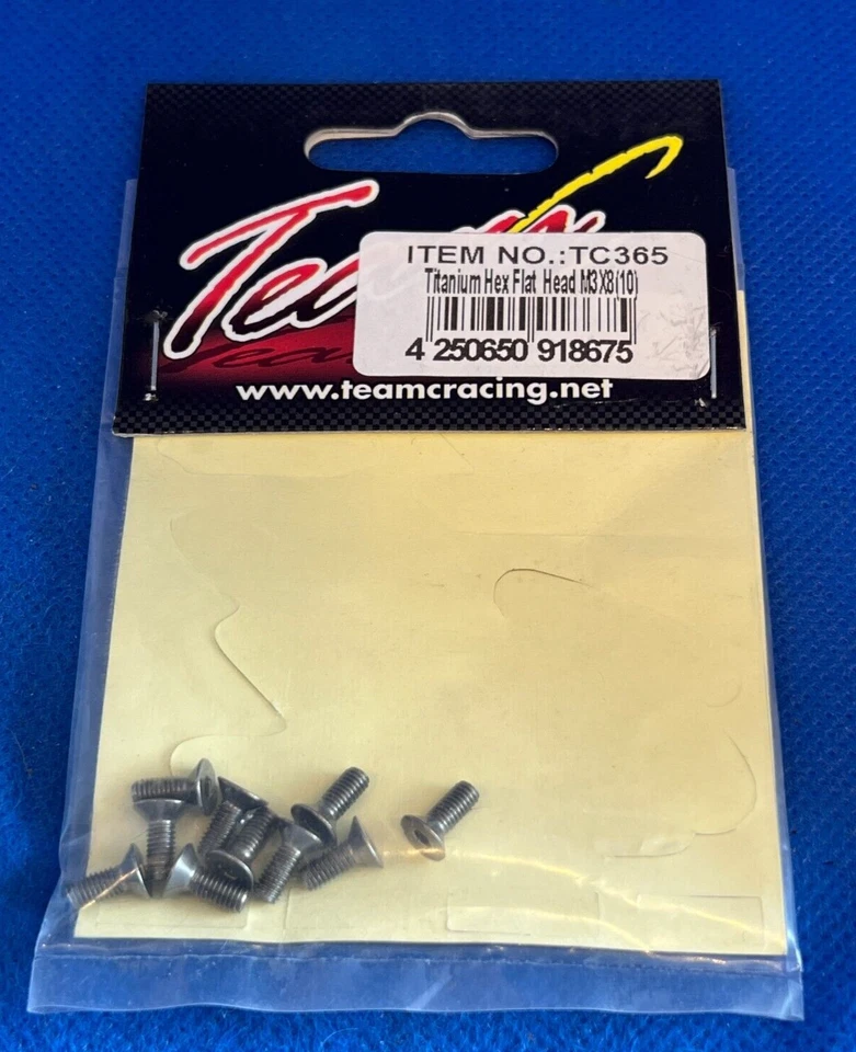VIS TEAM C Team Racing ITEM TC365 Titianium Hex Flat Head M3 X8 (10) NEU NEUF - Image 4 of 4