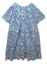 Anthony Richards Muumuu sz 6X Blue Floral Front Pockets Short Sleeve Cotton/Poly