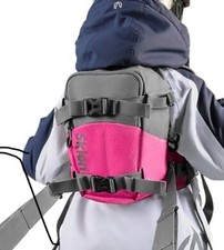 Sklon Ski and Snowboard Harness Trainer Backpack for Kids - Pink Snowflake