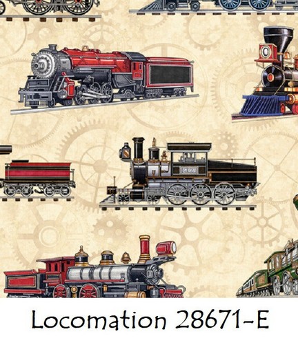 Locomotion Trains 28672 E QT Fabrics cotton quilt fabric All over Motifs - Picture 7 of 7