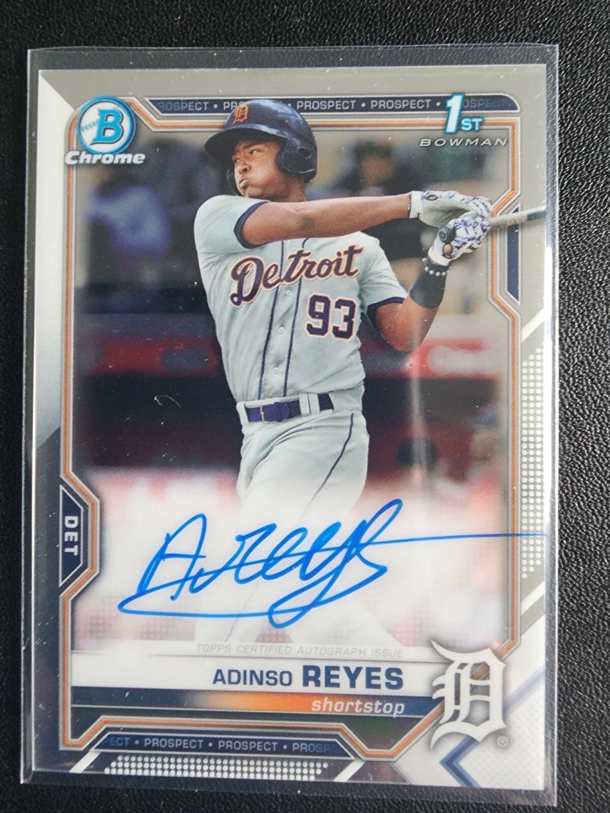 ADINSO REYES 2021 BOWMAN CHROME AUTOGRAPH 1ST ROOKIE #CPA-SRE DETROIT TIGERS