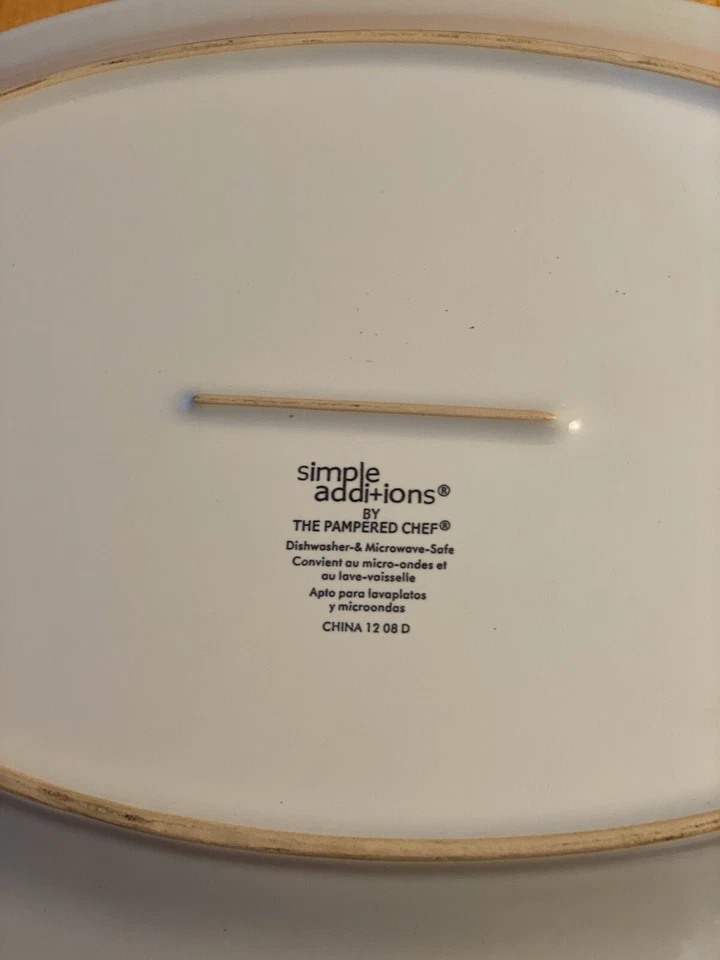 PAMPERED CHEF SIMPLE ADDITIONS POLKA DOT OVAL SERVING PLATTER 13.25” - Image 2 of 3