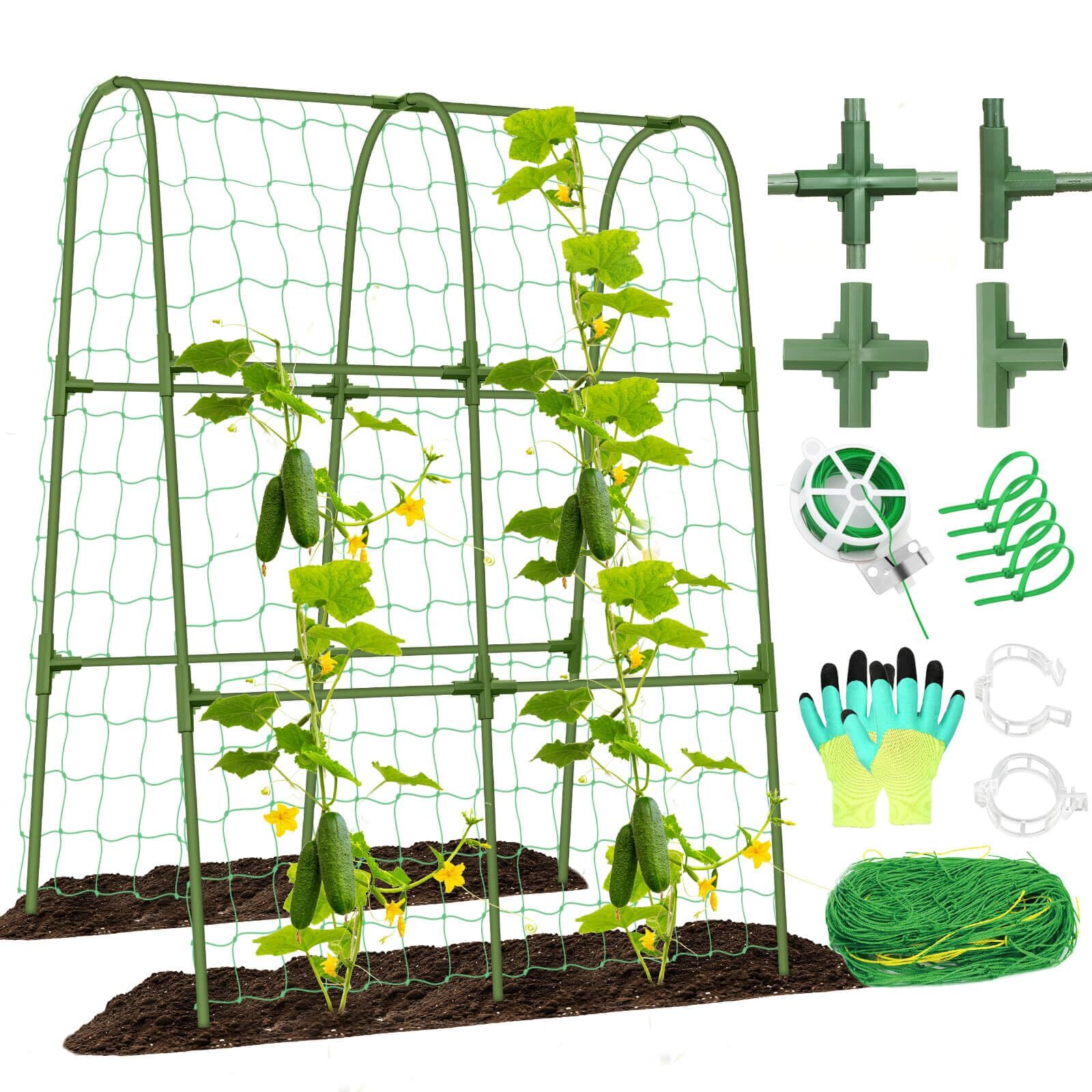 Cucumber Trellis for Raised Bed, Garden Arch Trellis for Climbing