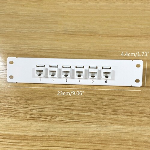 6 Port CAT6 RJ45 Pass-Thru Patch Panel with Mounting Bracket for Keystone Jacks - Afbeelding 8 van 8