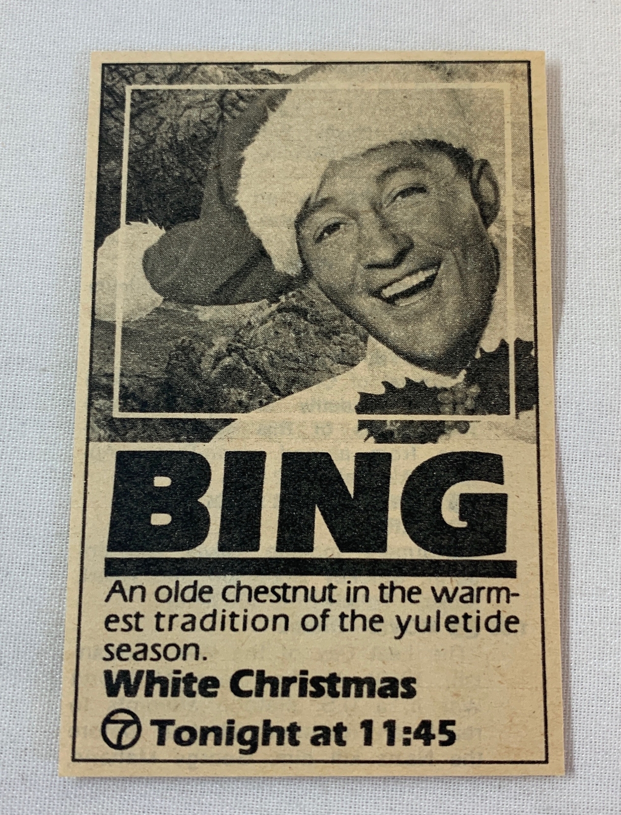 1979 small KGO tv ad~ movie WHITE CHRISTMAS Bing Crosby