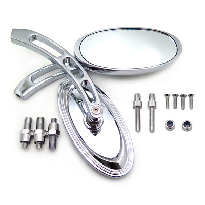 Custom Chrome Mirrors Fit Harley Softail Fat Boy Big Dog Titan Iron Horse Ultra
