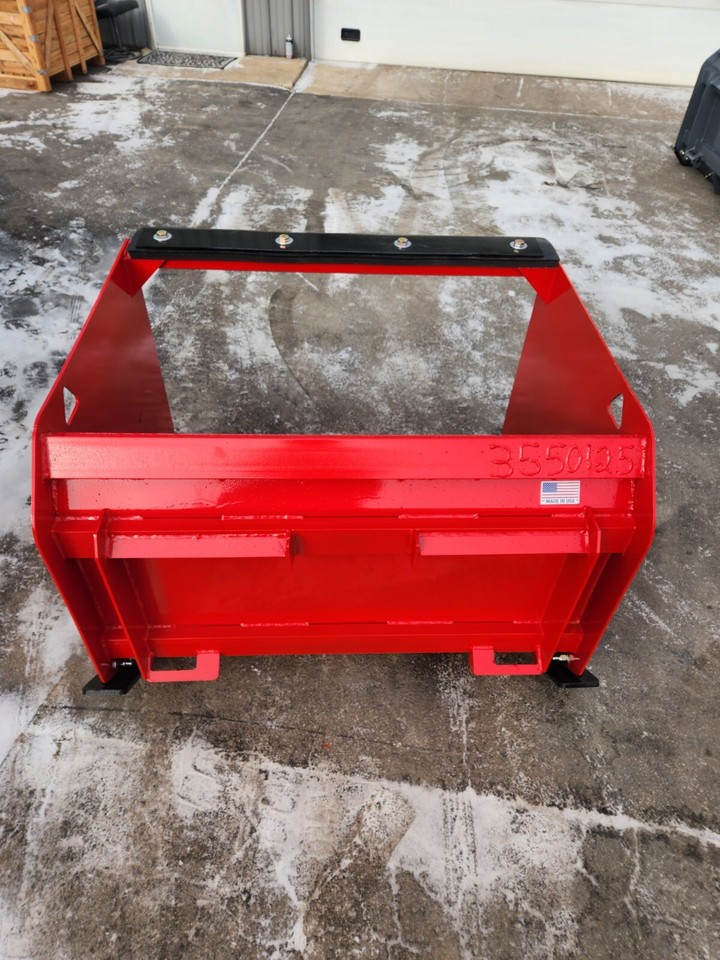 Mini Bobcat 4' HD Snow Pusher Box Rubber Back Drag MT52 MT55 MT85 MT100 ...