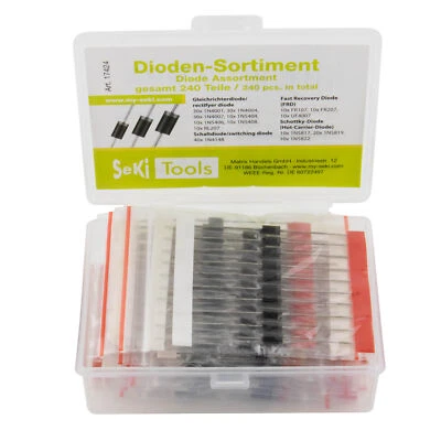 SEKI Surtido de diodos 240 piezas rectificador fast recovery FRD Schottky diodo de conmutación