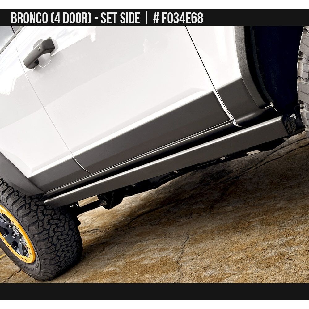 Fits 21-25 Bronco 4-Door Air Design Rocker Panel Door Guards Black