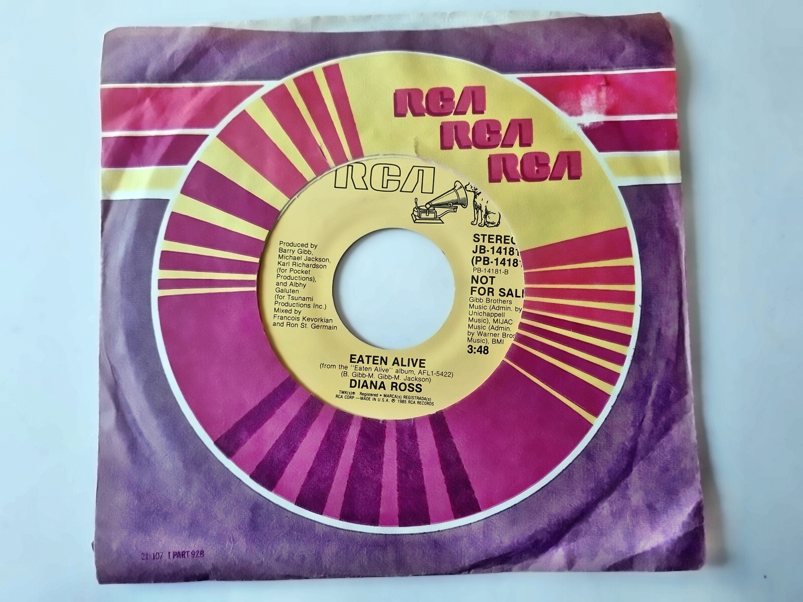 Diana Ross - Eaten alive 7'' Vinyl US PROMO/ 2 Mixes/ Michael Jackson